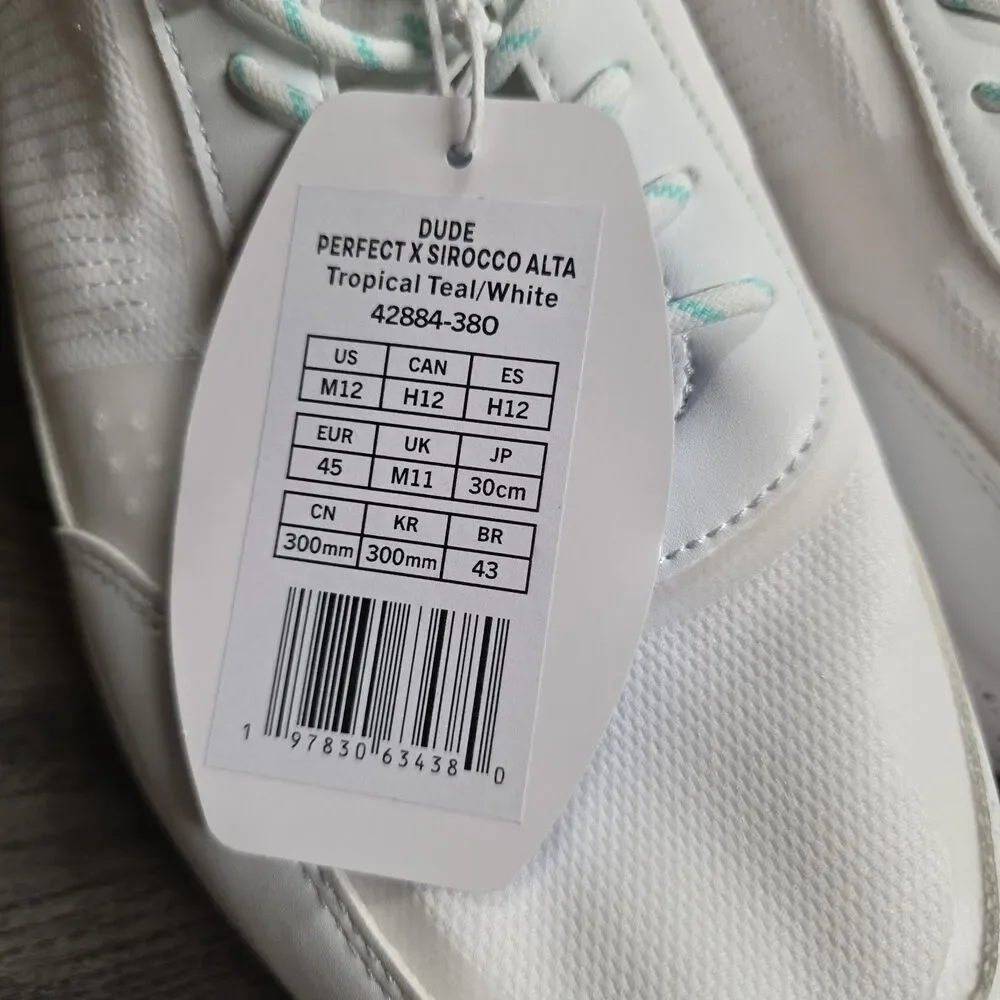 Hey Dude Perfect x Sirocco Alta White/Tropical Teal Size 12 NEW No Box